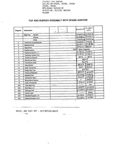 Top And Burner Assy With Spark Ignition Page 2 Diagram and Parts List for RLT359  Amana Range