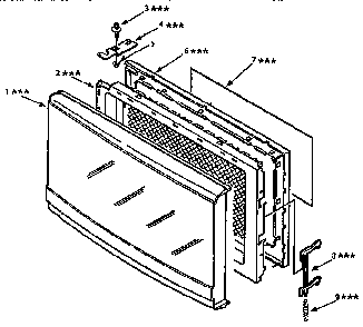 Door Diagram and Parts List for 5658929190  Kenmore Microwave