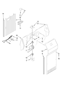 Air Flow Parts Diagram and Parts List for MSD2576VEW00  Maytag Refrigerator