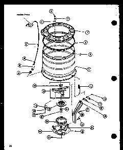 Section 8 Diagram and Parts List for LWD353 P1110508W W Amana Washer