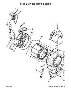 Tub And Basket Parts Diagram and Parts List for MLE20PDCZW0  Maytag Washer Dryer Combo