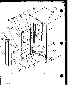 Cabinet Back Diagram and Parts List for TR18QB2L-P1111308WL  Amana Refrigerator
