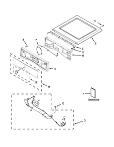 Top And Console Parts Diagram and Parts List for NGD5800DW0  Amana Dryer