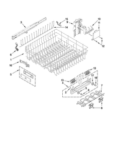 Upper Rack And Track Parts Diagram and Parts List for JDB3600AWS1  Jenn-Air Dishwasher