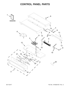 Control Panel Parts Diagram and Parts List for JJW3430DS01  Jenn-Air Wall Oven