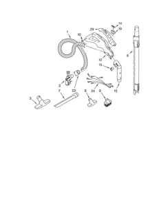 Hose And Attachment Diagram and Parts List for 11620812008  Kenmore Canister Vacuum