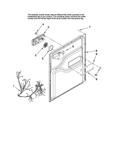 Door And Latch Parts Diagram and Parts List for MDBH955AWS3  Maytag Dishwasher