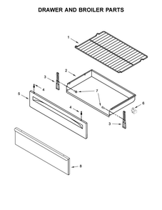 Drawer And Broiler Parts Diagram and Parts List for AGR6603SFW0  Amana Range