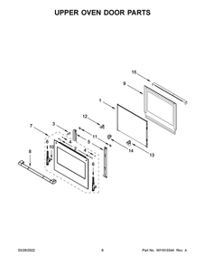 Upper Oven Door Parts Diagram and Parts List for JJW2827LL00  Maytag Wall Oven
