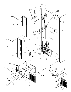 Cabinet Back Diagram and Parts List for THI21S3W-P1194708WW  Amana Refrigerator