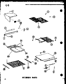 Interior Parts Diagram and Parts List for TC18D-L-P74660-5WL  Amana Refrigerator