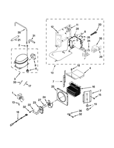 Upper Unit Parts Diagram and Parts List for JB36NXFXRW05  Jenn-Air Refrigerator