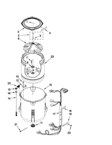 Basket And Tub Parts Diagram and Parts List for NTW4750YQ1  Amana Washer