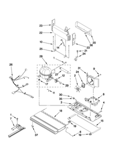 Unit Parts Diagram and Parts List for ABB2221FEB3  Amana Refrigerator