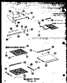 Interior Parts 16 Cu. Ft. Diagram and Parts List for T16W-P60303-53W  Amana Refrigerator