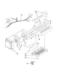 Icemaker Parts Diagram and Parts List for MFX2571XEM2  Maytag Refrigerator
