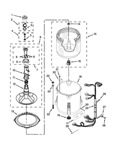 Basket And Tub Parts Diagram and Parts List for 4KMVWC300BW0  Maytag Washer