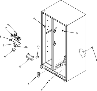 Evap Fan Assy & Crisper Light Diagram and Parts List for AC2224PEKB0  Amana Refrigerator