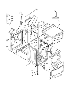 Top And Cabinet Parts Diagram and Parts List for MHN30PDCWW0  Maytag Washer
