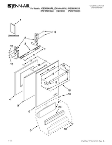 Door And Panel Parts Diagram and Parts List for JDB3600AWX5  Jenn-Air Dishwasher