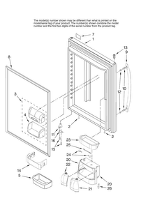 Refrigerator Door Parts Diagram and Parts List for ABL2533FES12  Amana Refrigerator