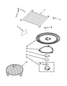 Turntable Parts Diagram and Parts List for YJMV9196CB0  Jenn-Air Microwave