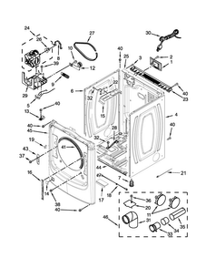 Cabinet Parts Diagram and Parts List for MGD9000YG0  Maytag Dryer