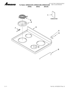 Cooktop Parts Diagram and Parts List for AER5523XAW0  Amana Range