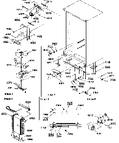 Drain System, Rollers, And Evaporator Assy Diagram and Parts List for SCD25TL-P1190426WL  Amana Refrigerator