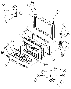 Freezer Door Diagram and Parts List for TXI22R-P1168004W  Amana Refrigerator