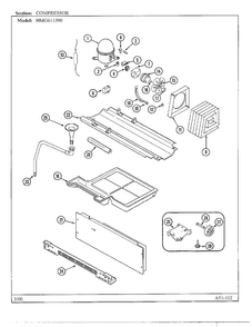 Compressor Diagram and Parts List for HMG611390  Admiral Refrigerator