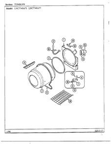 Tumbler Diagram and Parts List for LNC7749A77  Maytag Dryer