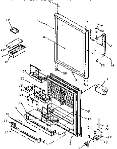 Refrigerator Door Diagram and Parts List for TR21S4W-P1196102WW  Amana Refrigerator