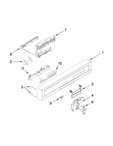 Control Panel And Latch Parts Diagram and Parts List for ADB1100AWS0  Amana Dishwasher