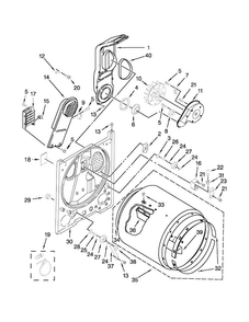 Bulkhead Parts Diagram and Parts List for MEDX500BW0  Maytag Dryer