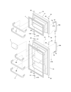 Doors Diagram and Parts List for CRT151LWB  Crosley Refrigerator
