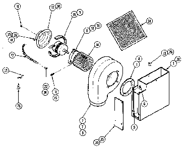 Blower Plenum Diagram and Parts List for W238  Jenn-Air Cooktop