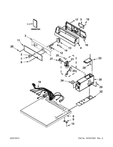 Top And Console Parts Diagram and Parts List for MDE18CSAZW0  Maytag Dryer
