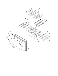Freezer Door Parts Diagram and Parts List for MFT2771WEM1  Maytag Refrigerator