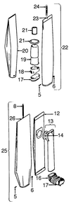 Outerbag Diagram and Parts List for U4001  Hoover Upright Vacuum