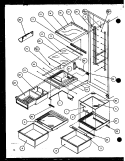 REF SHELVING AND DRAWERS Diagram and Parts List for 36551 P1108802W Litton Refrigerator