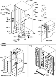 Cabinet Parts And Toe Grille Diagram and Parts List for SX22SW-P1190210WW  Amana Refrigerator