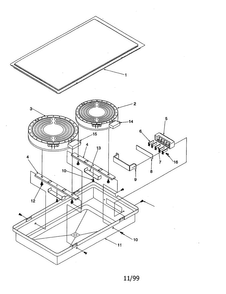 Act110 Ribbon Radiant Diagram and Parts List for ACT110WW P1133386WW Amana Range