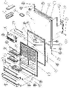 Fresh Food Door Diagram and Parts List for 85978-P1117003W  Amana Refrigerator