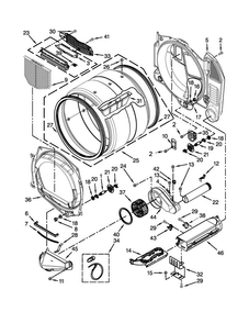 Bulkhead Parts Diagram and Parts List for MDE28PRCZW0  Maytag Dryer