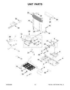 Unit Parts Diagram and Parts List for MFI2570FEZ16  Maytag Refrigerator