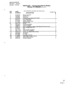 Factory Installed Ice Maker Page 2 Diagram and Parts List for TZ21Q  Amana Refrigerator