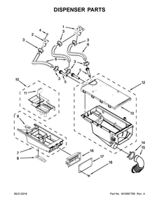 Dispenser Parts Diagram and Parts List for MLE20PDCZW0  Maytag Washer Dryer Combo