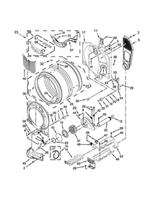Bulkhead Parts Diagram and Parts List for YMED7100DC1  Maytag Dryer
