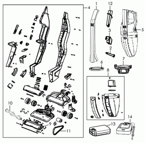 Diagram Diagram and Parts List for BH52130  Hoover Upright Vacuum